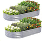 Galvanized Raised Garden Bed, 6x3x1 FT Thickening Planter Boxes Outdoor, Raised Beds for Gardening, Easy Assembly Large Garden Bed for Vegetables, Fruits, Flowers (2-Pack)