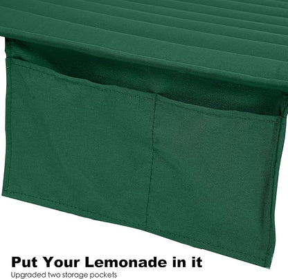 2 Person Hammocks for Outside, Double Quilted Fabric Outdoor Hammock with Spreader Bar, Large Removable Pillow, Storage Pockets, Carabiners, Max 475 lbs Capacity (Night Green)