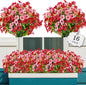 AGIRL 16 Bundles Artificial Flowers for Outdoor,No Fade Fake Plastic Flowers Faux Plants for Hanging Planters Decoration Indoor Outside Garden Porch Window Box Home Wedding