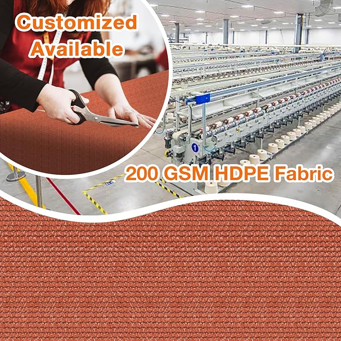 Artpuch 90% Sun Shade Cloth, 16 x 20 FT Pergola Shade Cover Canopy with Grommets, Sun Screen Fabric Tarp for Patio, Outdoor, Garden, Backyard, Rust Red