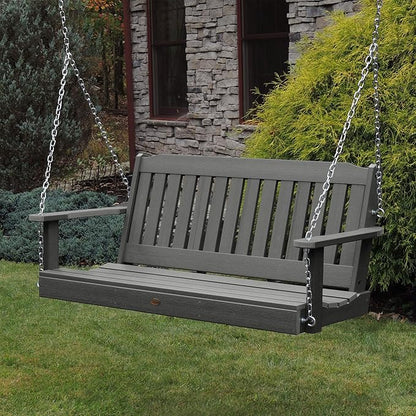 highwood Lehigh Porch Swing, 4 Feet, Coastal Teak