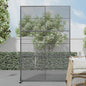 Casaphoria Metal Privacy Screen Outdoor, 72" H x 47" W Freestanding Decorative Privacy Screen for Patio Deck Balcony Garden with Stable Base, Black-Cross Stripe