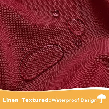 HolidayIdeas Red Outdoor Curtains for Patio Waterproof, 2 Panels - 54 x 95 Inch - Privacy Protection & Light Filtering Curtains Grommet Outside Curtains for Porch, Gazebo, Pergola, Backyard