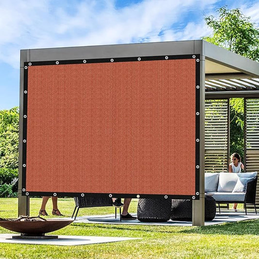 Artpuch 90% Sun Shade Cloth, 4 x 14 FT Pergola Shade Cover Canopy with Grommets, Sun Screen Fabric Tarp for Patio, Outdoor, Garden, Backyard, Rust Red
