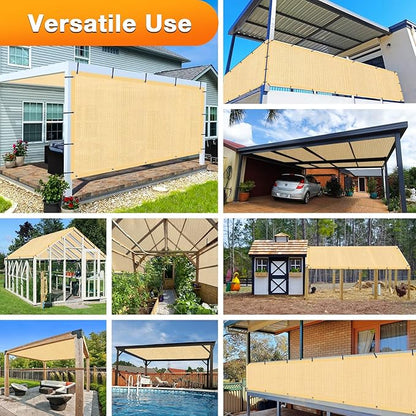 Artpuch Outdoor Pergola Shade Cover 4' X 14' Sun Shade Cloth with Grommets, 90% UV Protection Canopy Patio Privacy Screen (Customized Available) GN107, Wheat