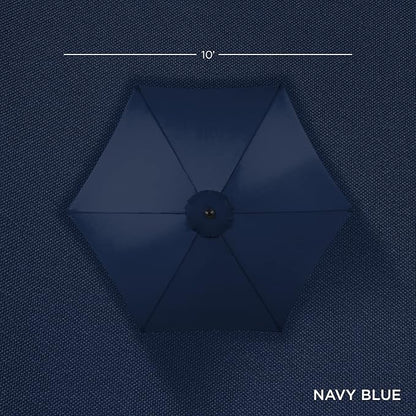 Best Choice Products 10ft Outdoor Table Compatible Steel Polyester Market Patio Umbrella w/Crank and Easy Push Button Tilt