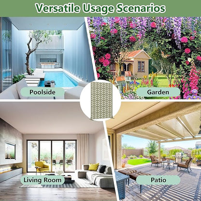Casaphoria Metal Privacy Screen Outdoor, 72" H x 47" W Freestanding Decorative Privacy Screen for Patio Deck Balcony Garden with Stable Base, Grey-Brick