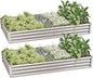 8x4x1ft(2 Pack) Galvanized Raised Garden Bed Kit, Galvanized Planter Garden Boxes Outdoor, Metal Raised Garden Beds for Vegetables,Fruits, Flower,Silver
