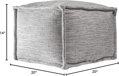 nuLOOM Sofia Casual Solid Indoor/Outdoor Filled Ottoman Pouf 14" x 20" x 20"