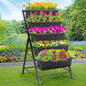 Homdox 5-Tier Elevated Garden Bed- Freestanding Vertical Raised Bed for Gardening with 5 Garden Planter Boxes- Perfect to Grow Vegetables Herbs Flowers Indoor, Black