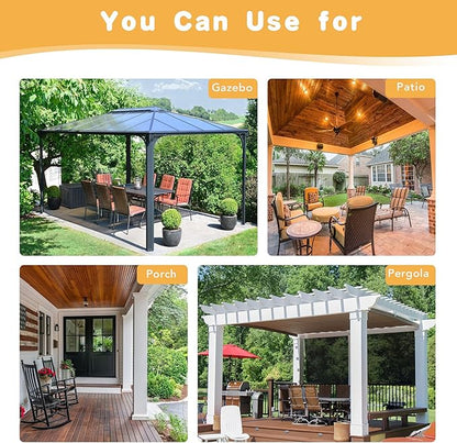 HolidayIdeas Outdoor Curtains for Patio Waterproof, 4 Panels - 54 x 84 Inch - Privacy Protection & Light Filtering Curtains Grommet Outside Curtains for Porch, Gazebo, Pergola (Mecca Orange)