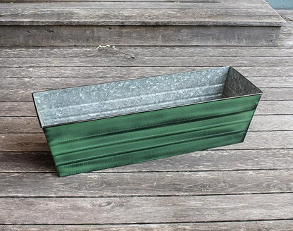 Achla Designs Galvanized Window Flower Box Planter-Green-Large (35.5" L x 11" W x 9.5" D)