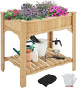 Yaheetech 36'' Hx25'' Wx37'' L Raised Garden Bed 8 Pocket Herbs Garden Planter Outdoor Horticulture Vegetables Standing Planters Boxes with Grow Grid