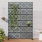 Casaphoria Metal Privacy Screen Outdoor, 72" H x 47" W Freestanding Decorative Privacy Screen for Patio Deck Balcony Garden with Stable Base, Drakgrey-Perilla