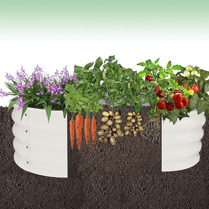 Garvee 2 Pack Galvanized Raised Garden Bed, Outdoor Planter Box with Open Base for Herbs, Veggies & Flowers. Rust-Resistant Raised Garden Beds, Ground-Connected Design for Deep Root Growth
