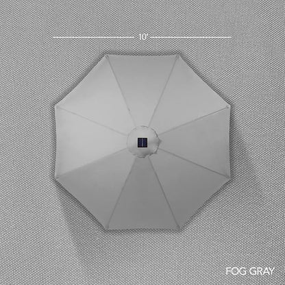 Best Choice Products 10ft Offset Cantilever Hanging Market Patio Umbrella, Smooth 360° Rotation, 8 Sturdy Ribs, Easy Adjustment - Fog Gray
