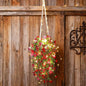 Comtelek Artificial Flowers for Outdoors Fake Hanging Plants with Lights, 4pcs Silk Flowers UV Resistant Realistic Hanging Planter Faux Flower for Outside Porch Patio Home Garden Yard Decor