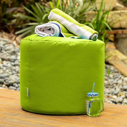 Jaxx Spring Indoor/Outdoor Bean Bag Pouf Ottoman, Lime