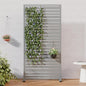 Casaphoria Metal Privacy Screen Outdoor, 72" H x 35" W Freestanding Decorative Privacy Screen for Patio Deck Balcony Garden with Stable Base, Grey-Benjamin