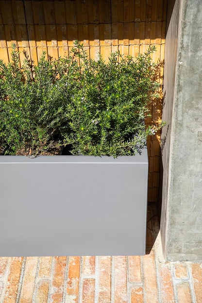 Veradek Block Series Long Box Planter - Large Rectangular Planter for Indoor or Outdoor Patio/Porch | Durable All-Weather Use with Drainage Holes | Modern Décor for Tall Plants, Flowers or Shrubs