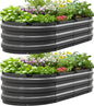 KING BIRD Raised Garden Bed Kit 2025 Upgraded 10-Minute Assembly Galvanized Planter Garden Box Outdoor for Gardening, Vegetables, Flowers, 47x24x12 in, Dark Grey 2PCS