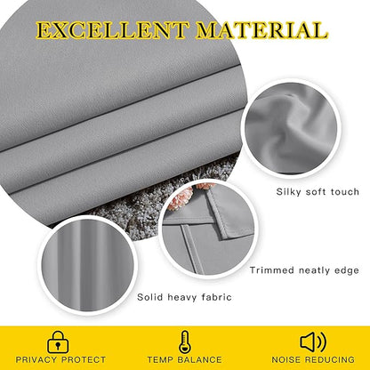 NICETOWN Blackout Curtain for Sliding Glass Door - Patio Door Curtains, Thermal Insulated Wide Drapes/Draperies for Bedroom/Living Room, Silver Grey, 1 Panel, 100 by 84-Inch
