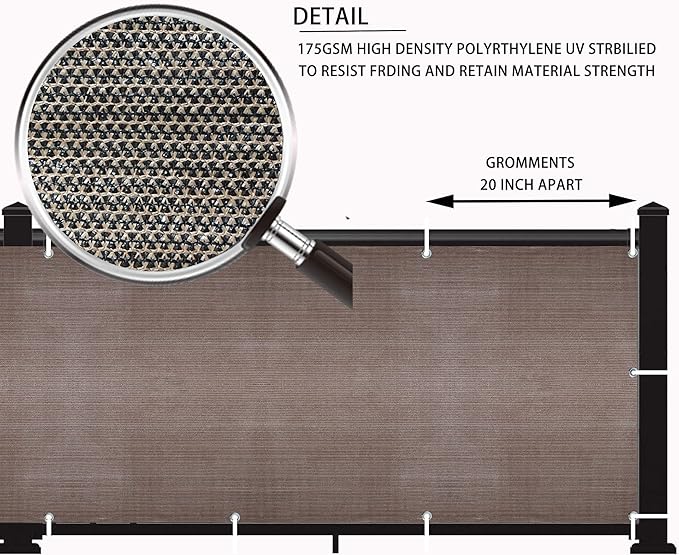 LOVE STORY Balcony Privacy Screen, 3'x4' Deck Shield Screen Fence Cover,UV Protection and Weather-Resistant,3 FT Height for Deck, Patio, Backyard, Outdoor Pool, Porch, Railing, Brown