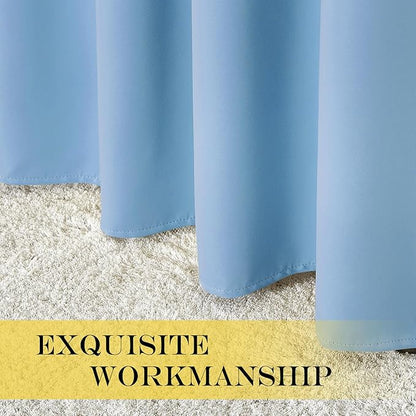 NICETOWN Blackout Room Darkening Window Curtain - Thermal Insulated Solid Grommet Blackout Patio Door Curtain/Drape for Living Room (Blue, 1 Panel, 52 by 95-inch)
