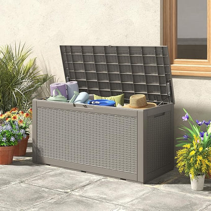 KAMABOKO 101 Gallon Waterproof Large Resin Deck Box, Lockable Large Outdoor - Image 8