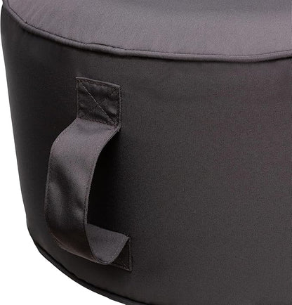 QILLOWAY Indoor/Outdoor Inflatable Stool,Round Ottoman,All Weather Foot Rest for Camping or Home,Dark Grey