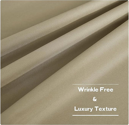 NICETOWN Canvas Patio Curtains for Outdoor Waterproof 2 Panels, Home Fashion Machine Washable Grommet Top & Bottom Fixed Thermal Insulated Privacy Drapes for Balcony/Gazebo, 55" W x 108" L, Taupe