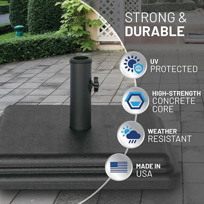 US Weight 40 Pound Umbrella Base - Weighted Umbrella base For Use With Patio Table – Heavy Duty Base- Made in the USA
