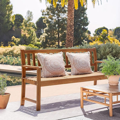 Devoko Outdoor Bench, 2-Person Garden Bench, Patio Wood Bench Outdoor Loveseat - Image 6