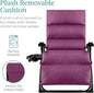 Recliner Chair, Extra-Wide Folding Zero Gravity Patio Lounger, Purple