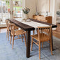 Devoko Home Acacia Wood Dining Table 6-Person Indoor Outdoor Table with Iron Legs, Sandblast Finish, Natural Stained, Rustic Metal, 69 * 33 * 30 inch (Espresso)