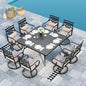 Sophia & William Patio Table and Chairs Set 9 Piece, 8 Swivel Chairs with Removable Cushion and 60" Large Square Outdoor Dining Table, Perfect for Garden, Lawn, Yard