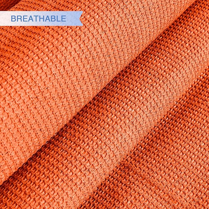E&K Sunrise 4' x 4' x 4' Sun Shade Sail Triangle Canopy Shade Cover UV Block for Patio Backyard Garden Outdoor (Orange)
