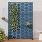Casaphoria Metal Privacy Screen Outdoor, 72" H x 47" W Freestanding Decorative Privacy Screen for Patio Deck Balcony Garden with Stable Base, Blue-Square