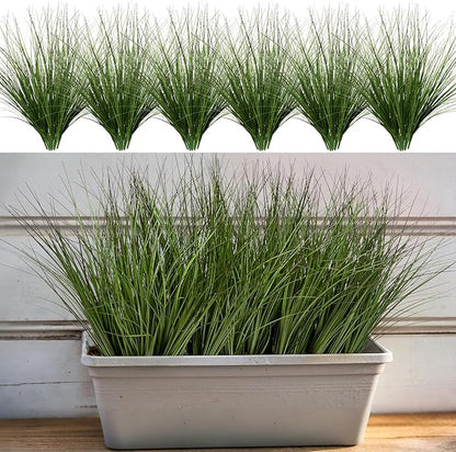 Artificial Plants Greenery: 48 Pack Green Plastic Wheat Grass, 17.3 Inch