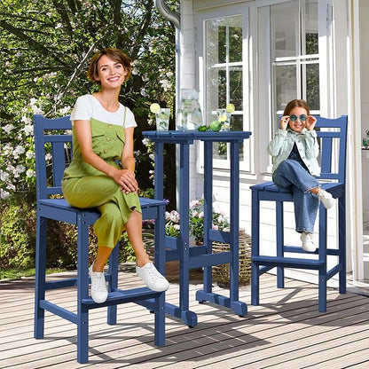 nalone Outdoor Bar Stools Set of 2, HDPE Tall Adirondack Chairs Bar Chairs - Image 8
