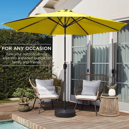 Best Choice Products 10ft Outdoor Table Compatible Steel Polyester Market Patio Umbrella w/Crank and Easy Push Button Tilt
