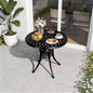 30.31" Outdoor Patio Dining Table, Cast Aluminum Patio Table, Patio Bistro Table, Patio Furniture Set with 2.36" Umbrella Hole for Balcony Lawn Garden Backyard