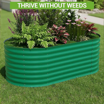 Garvee 6x3x2 ft Galvanized Raised Garden Bed Outdoor, 24 in Tall Metal Planter Box for Flowers Vegetables, Rust-Resistant Raised Garden Beds for Gardening, Easy Assembly Outdoor Garden Box & Planters