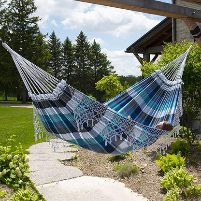 Vivere Authentic Brazilian Cotton Hammock - 450 lb Capacity (Marina)