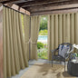 Sun Zero Marina Indoor/Outdoor UV Protectant Energy Efficient Grommet Curtain Panel, 54" x 95", Khaki
