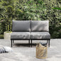Sundale Outdoor 2 Pieces Patio Sofa Set, Metal Outdoor Sectional Loveseat with 6 Inch Olefin Cushion, All-Weather Modern Patio Chair Sets for Porch, Balcony