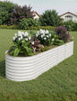 GarveeLife 8x2x2 ft Galvanized Raised Garden Bed - 24“ Tall Metal Planter Box for Vegetables, Flowers, Herbs, Rust-Resistant Outdoor Garden Box, Easy Assembly Raised Beds for Gardening, Beige