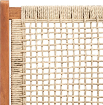SAFAVIEH Outdoor Collection Kobina Natural Acacia Wood/Natural Rope Foldable Bench (Fully Assembled)