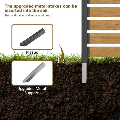 Natural Wood No-Dig Garden Privacy Screen, 5 ft Tall, 1 Panel