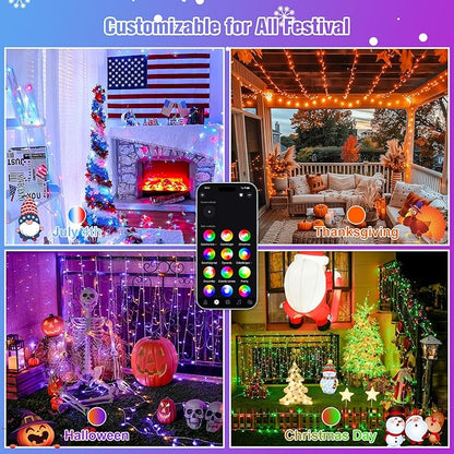 String Lights 264 Ft RGB LED with Music Mode and Remote Control